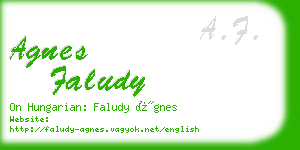 agnes faludy business card